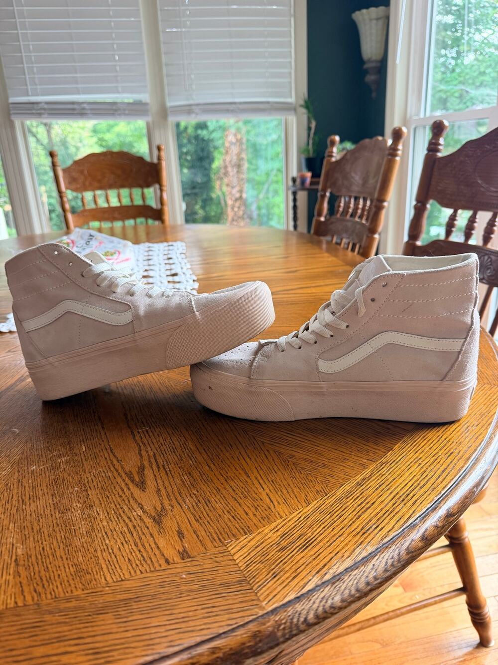 Vans Sk8-Hi Tapered Stackform Suede Sneakers Shell Pink Women’s Size 9.5